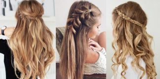 Saç modelleri ile zaman kaybetmeyin: Kolay örgü saç modelleri Yarım üç örgü saç modeli