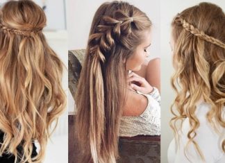 Saç modelleri ile zaman kaybetmeyin: Kolay örgü saç modelleri Yarım üç örgü saç modeli